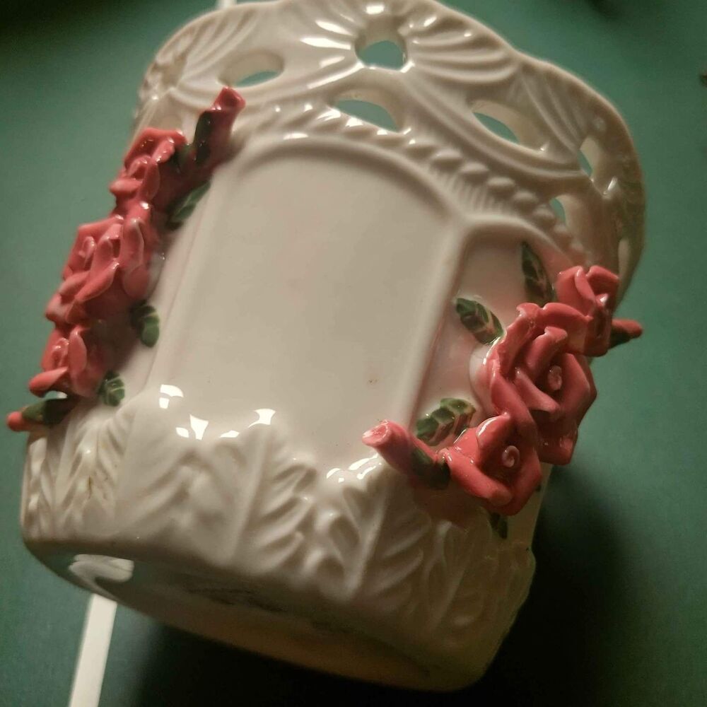 Vintage Bloom Rite Ceramic Planter with Roses - Picture 6 of 6